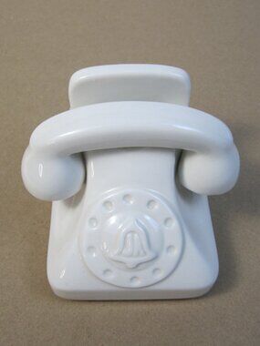 Jonathan Adler White Porcelain Rotary Telephone Smart Phone Holder Stand Dock
